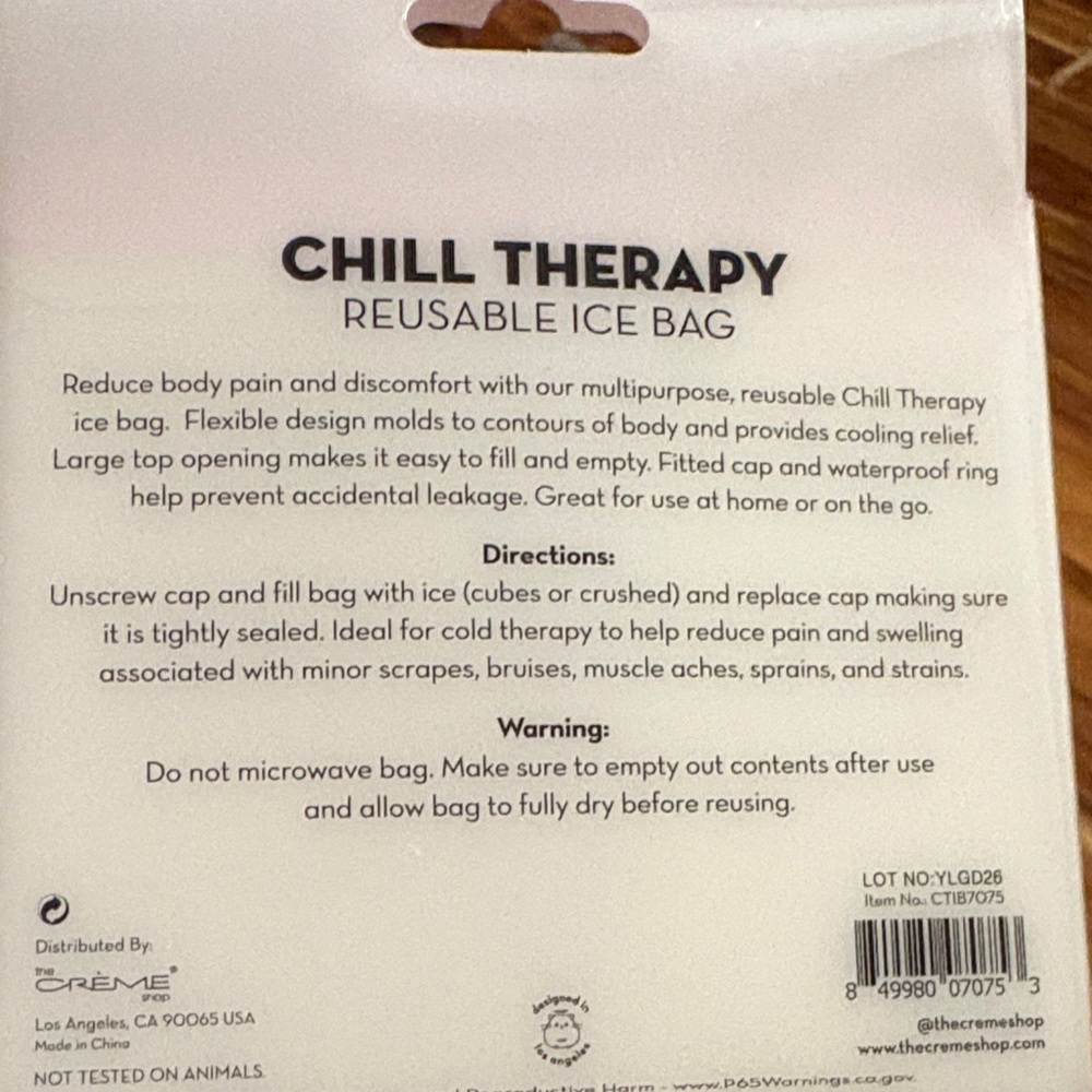 The Crème Shop Pink Chill Therapy Reusable Ice Bag - Picture 3 of 4